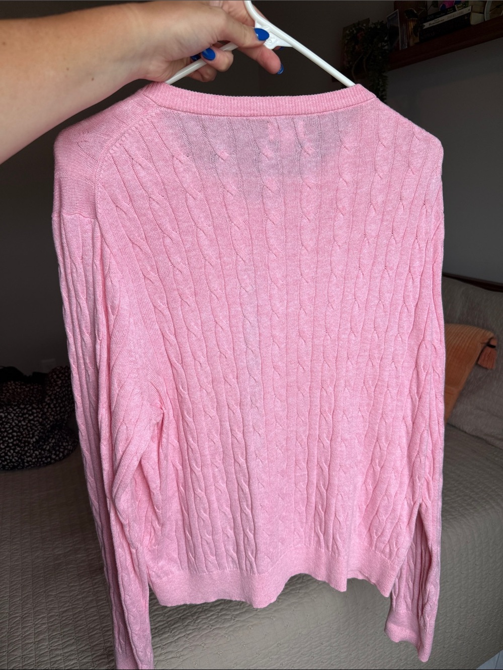 J. Crew Light Pink Cable Knit Button-Front Cardigan - Picture 4 of 6